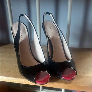 PLEASER Stilettos - Black Slingbacks
